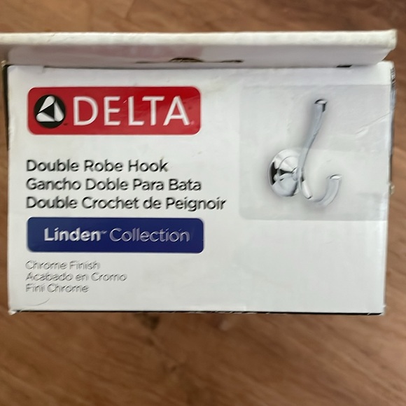 NIB Chrome Double Robe Hook, DELTA Linden Collection, Many Accessories Available - Picture 2 of 7
